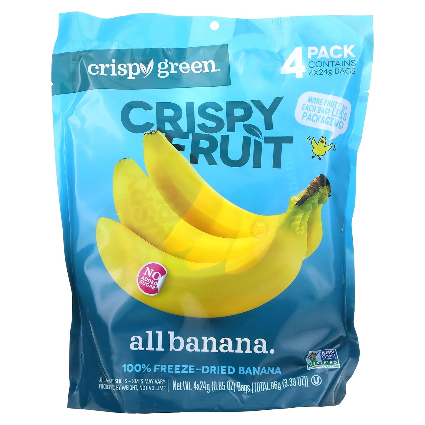 Crispy Green-Crispy Fruit-All Banana-4 Pack-0.85 oz (24 g) Each