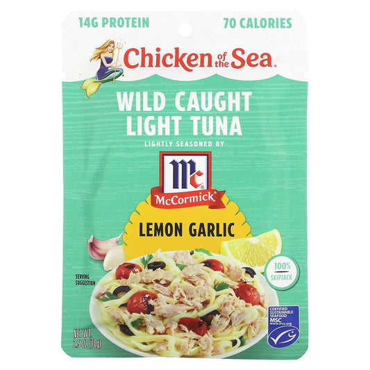 Chicken of the Sea-Wild Caught Light Tuna-Lemon Garlic-2.5 oz (70 g)