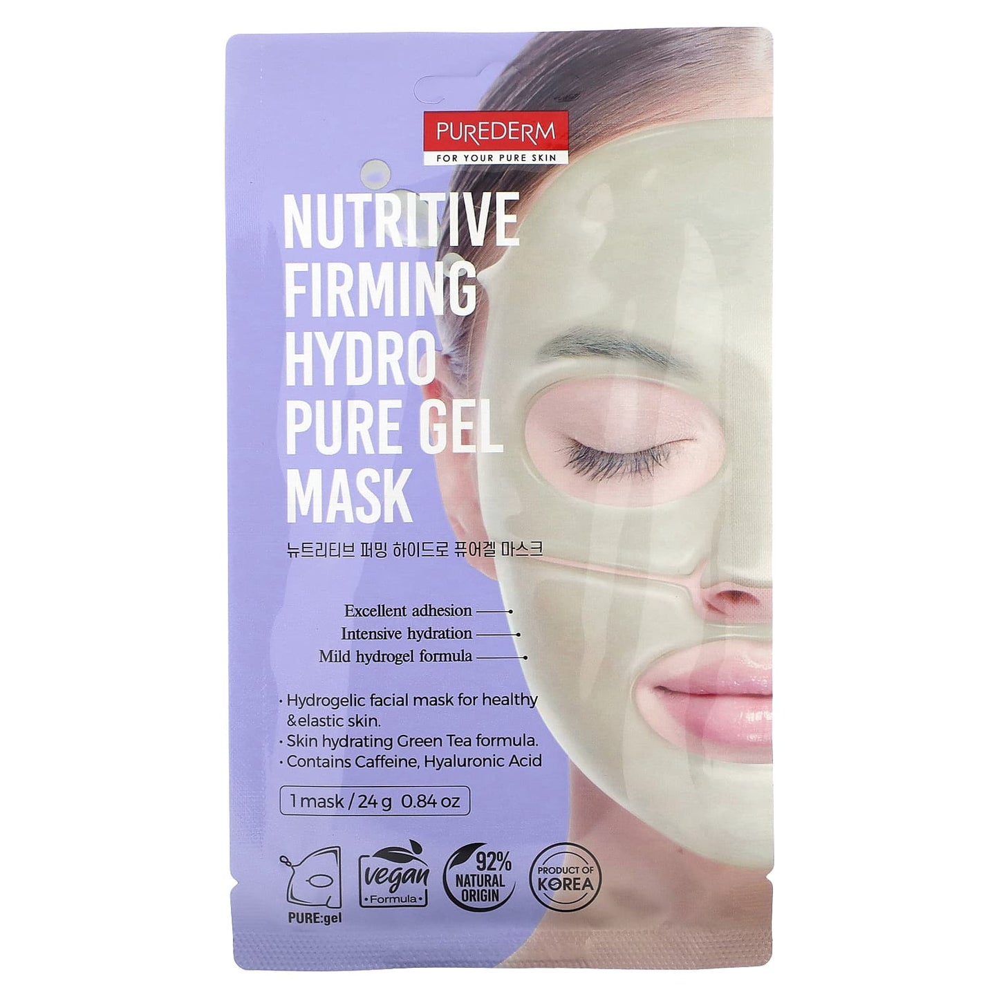 Purederm-Nutritive Firming Hydro Pure Gel Beauty Mask-1 Sheet Mask-0.84 oz (24 g)