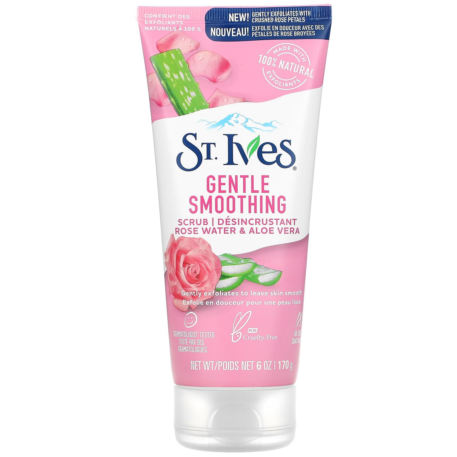 St. Ives-Gentle Smoothing Scrub-Rose Water & Aloe Vera-6 oz (170 g)