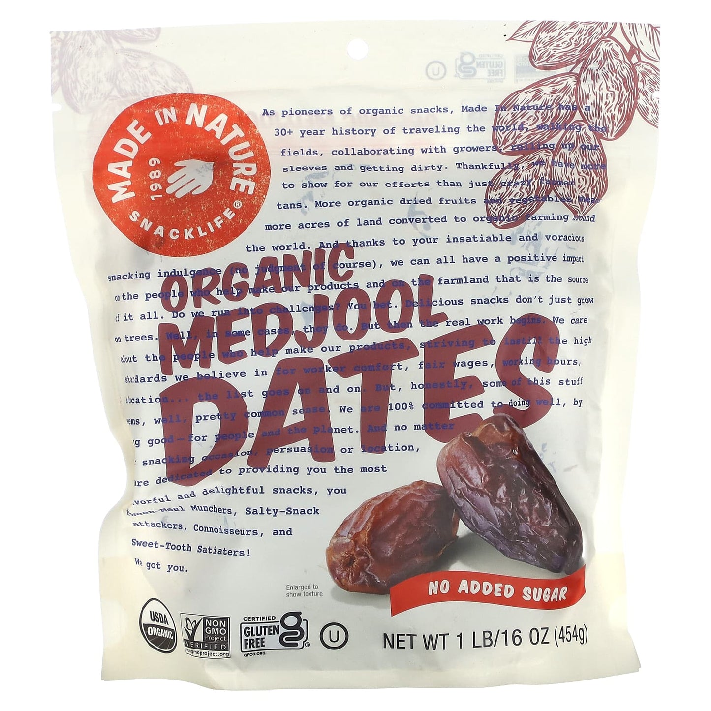 Made in Nature-Organic Medjool Dates-1 lb (454 g)