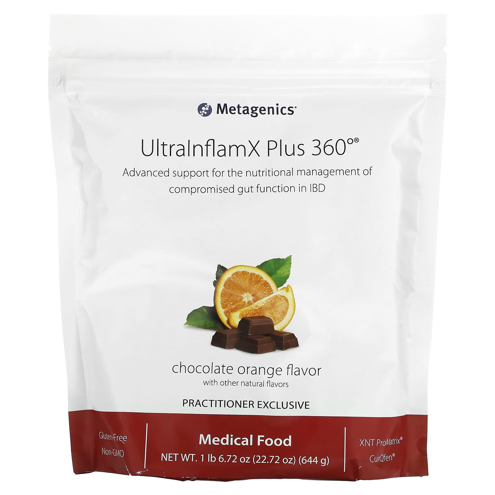 Metagenics-UltralnflamX Plus 360°-Medical Food-Chocolate Orange-22.72 oz (644 g)