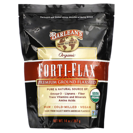 Barlean's-Organic Forti-Flax-Premium Ground Flaxseed-14 oz (397 g)