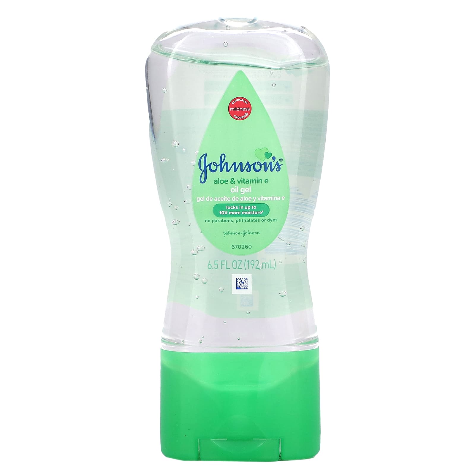 Johnson's Baby-Oil Gel-Aloe & Vitamin E-6.5 fl oz (192 ml)