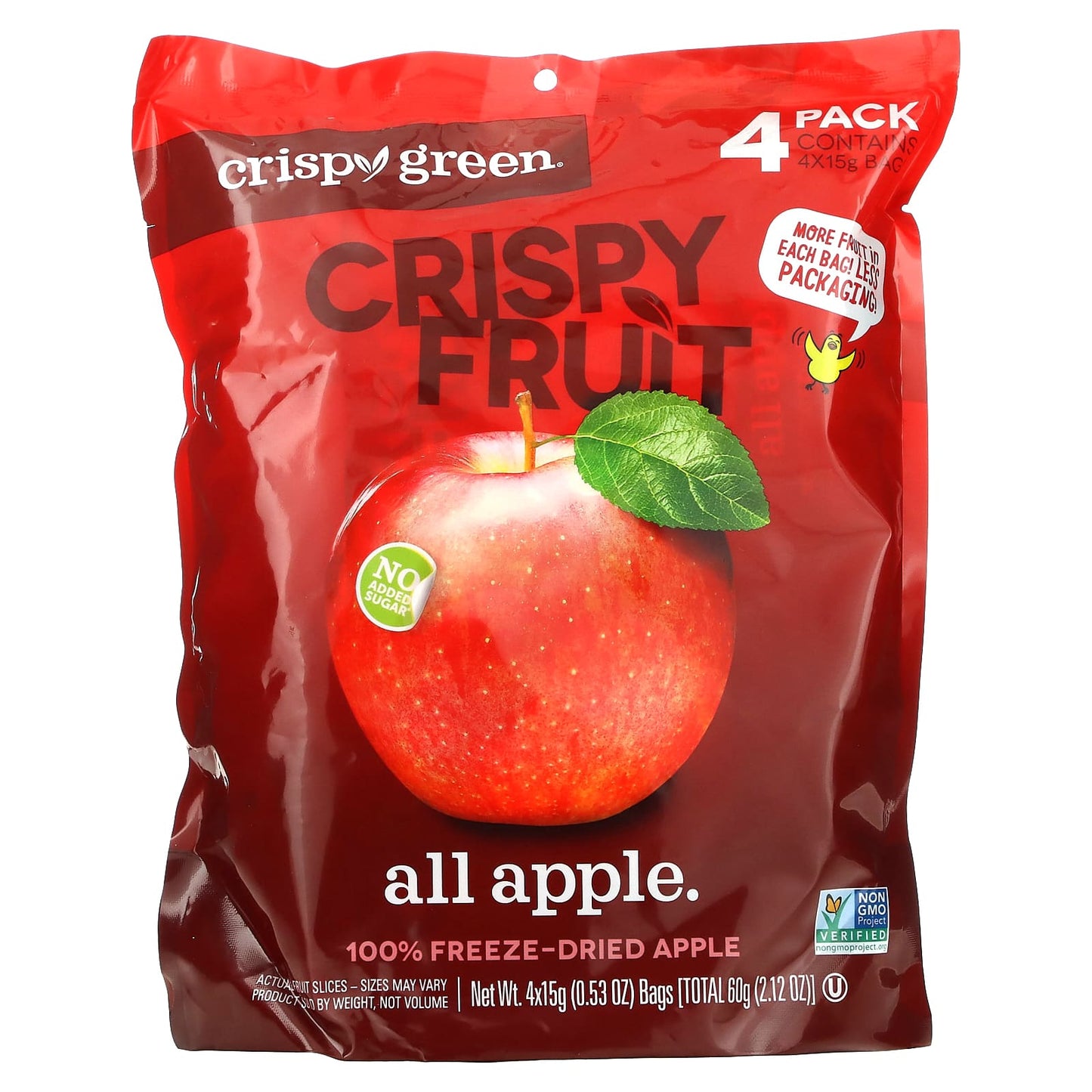 Crispy Green-Crispy Fruit-All Apple-4 Pack-0.53 oz (15 g) Each