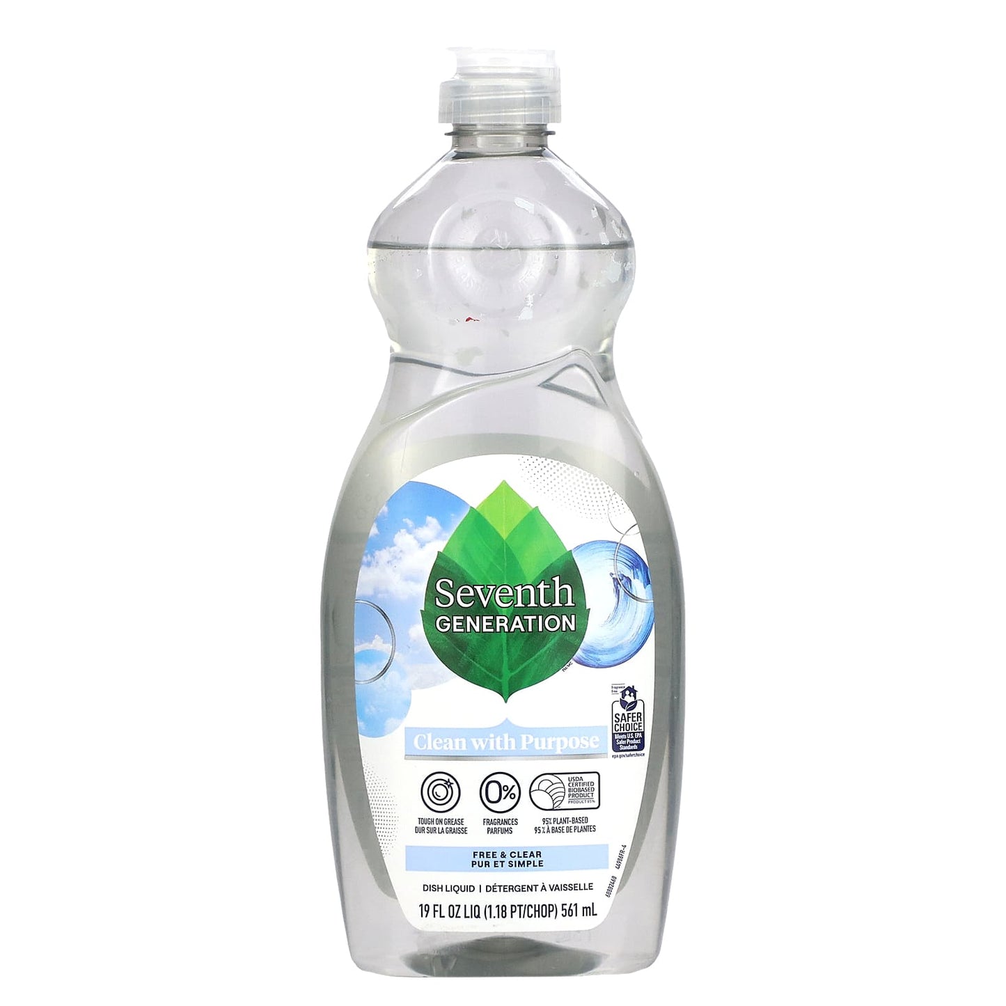 Seventh Generation-Dish Liquid-Free & Clear-19 fl oz (561 ml)