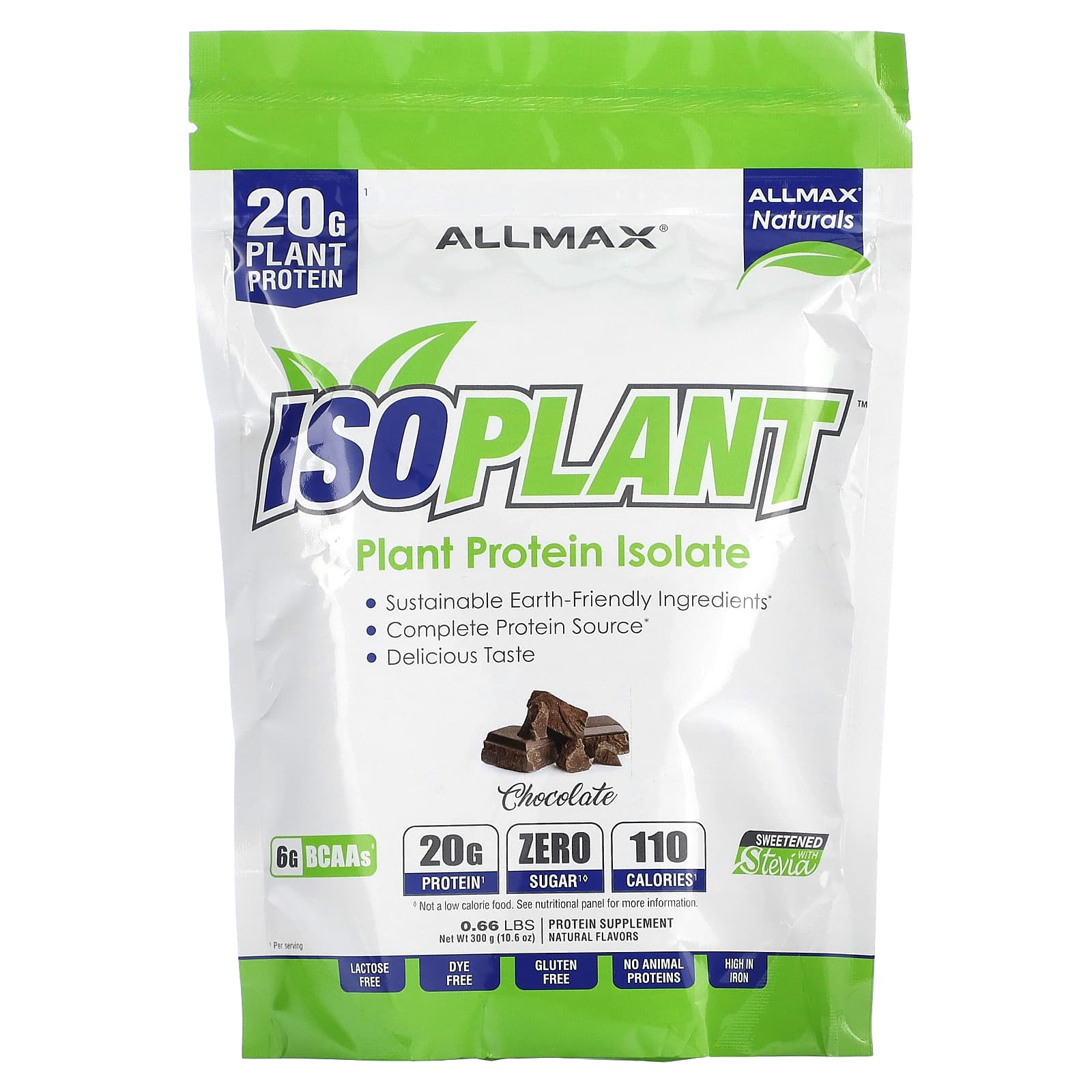 ALLMAX-ISOPLANT-Plant Protein Isolate-Chocolate-10.6 oz (300 g)