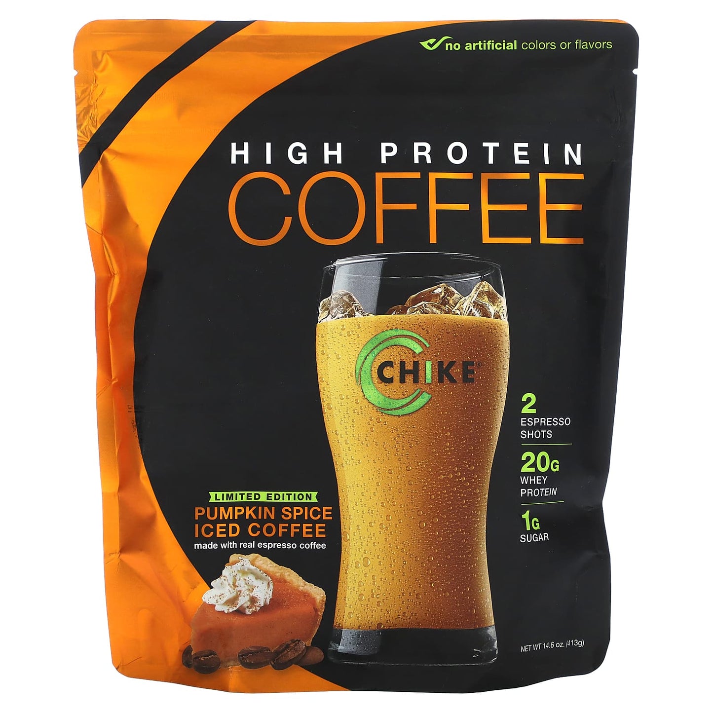 Chike Nutrition-High Protein Iced Coffee-Pumpkin Spice-14.6 oz (413 g)