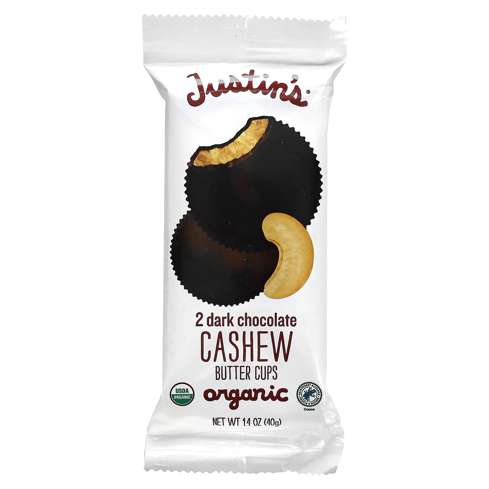 Justin's Nut Butter-Organic Dark Chocolate Cashew Butter Cups-2 Cups-1.4 oz (40 g)