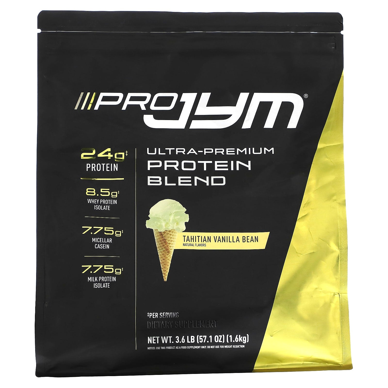 JYM Supplement Science-Pro JYM-Ultra-Premium Protein Blend-Tahitian Vanilla Bean-3.6 lb (1.6 kg)