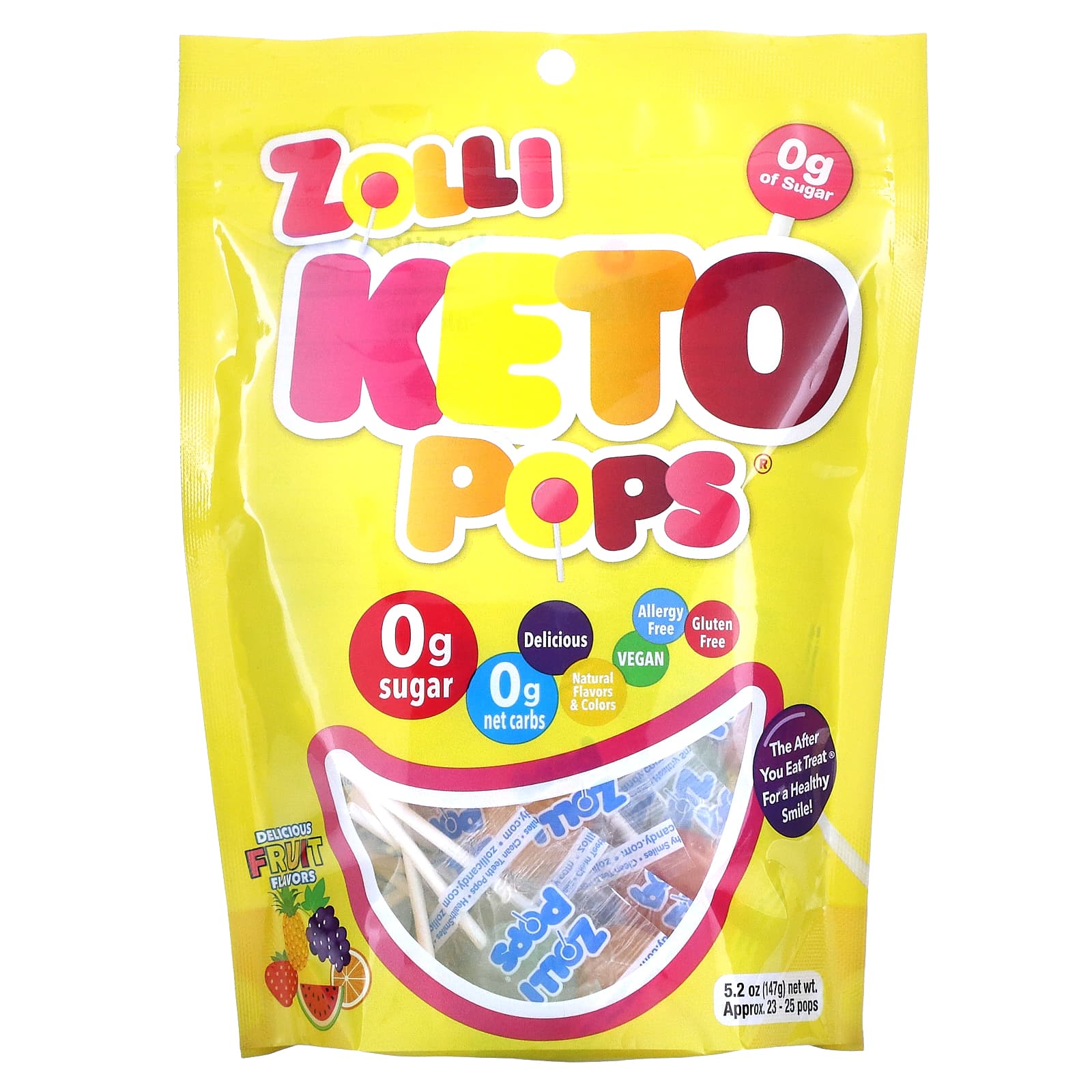 Zollipops-Keto Pops-Fruit-5.2 oz (147 g)