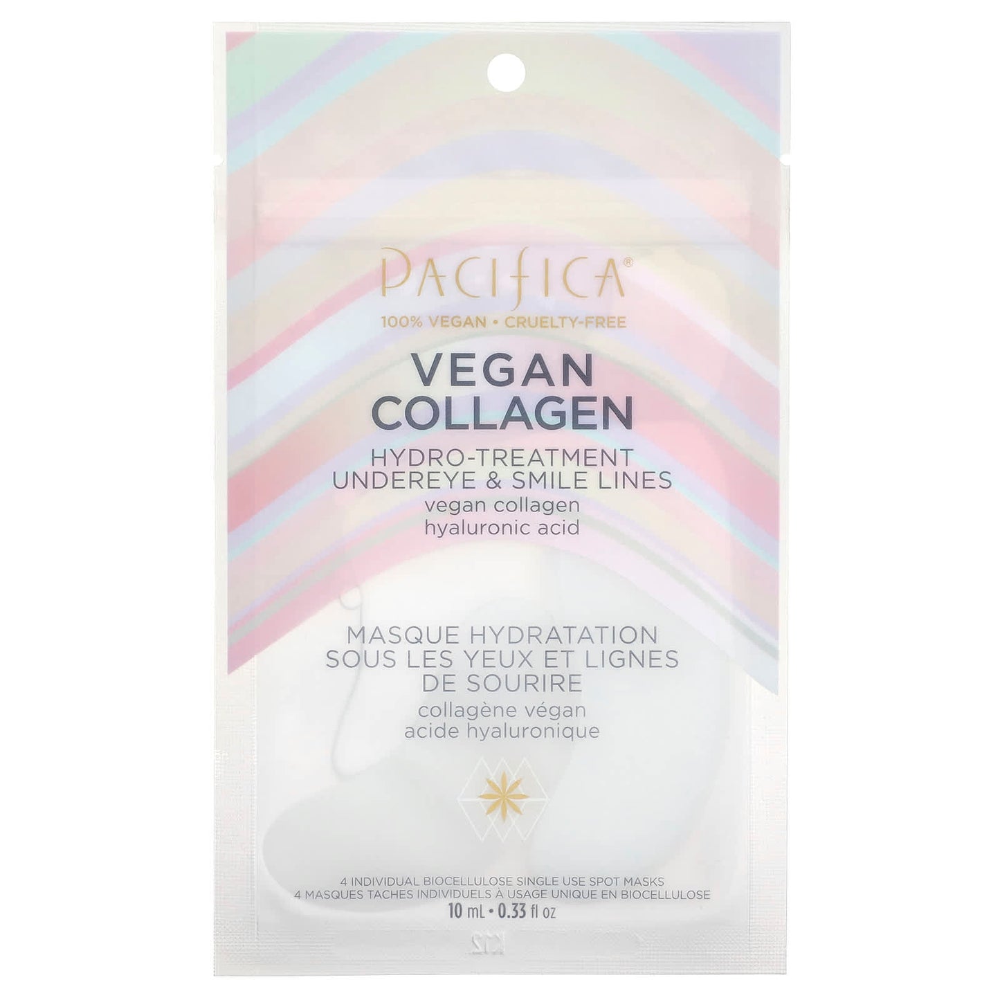 Pacifica-Vegan Collagen-Hydro-Treatment Undereye & Smile Lines-4 Patches-0.33 fl oz (10 ml)