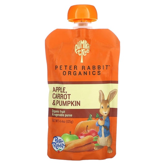 Pumpkin Tree Organics-Peter Rabbit Organics-Organic Fruit & Vegetable Puree-Apple-Carrot & Pumpkin-4.4 oz (125 g)