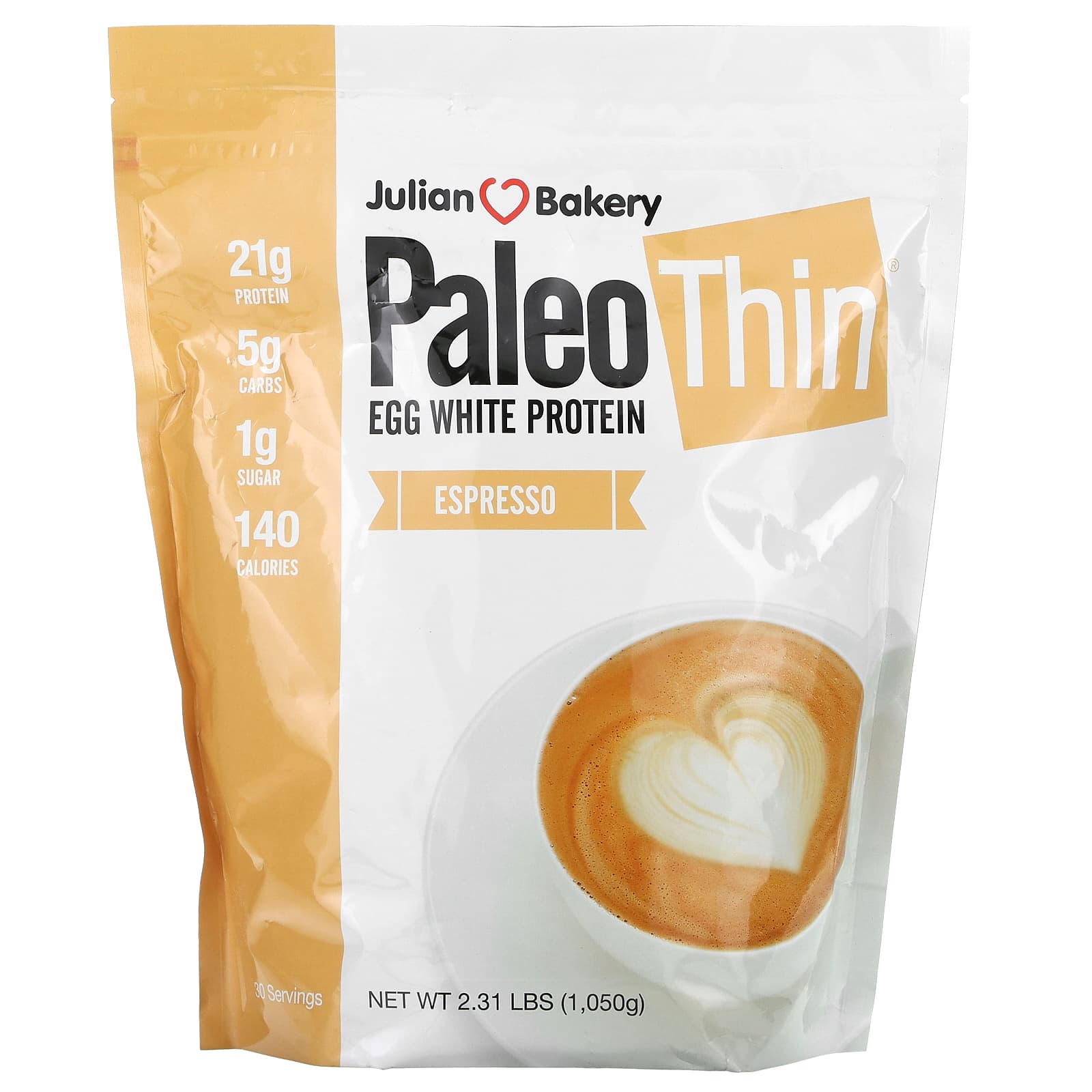 Julian Bakery-Paleo Thin-Egg White Protein-Espresso-2.31 lbs (1,050 g)