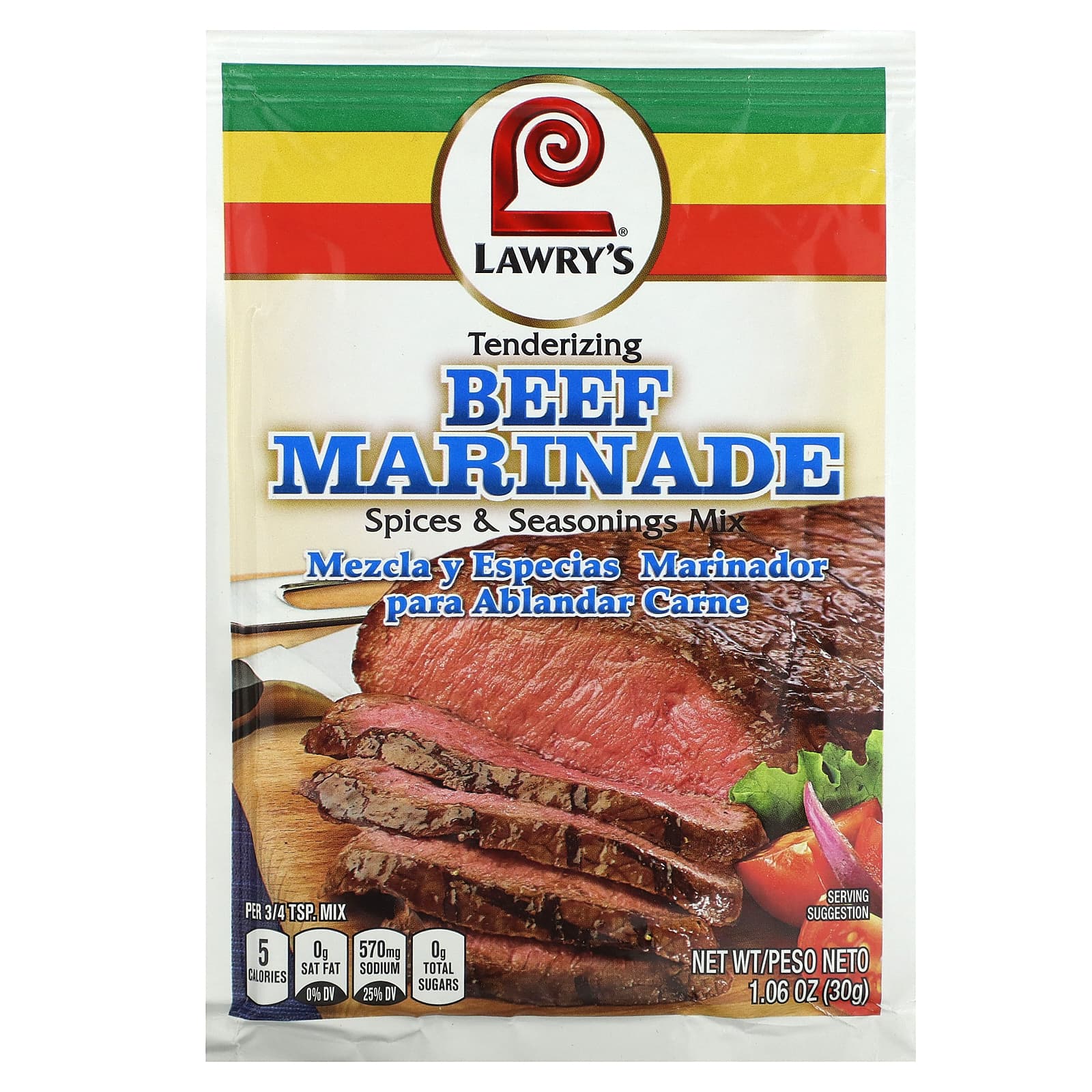 Lawry's-Tenderizing Beef Marinade-Spices & Seasonings Mix-1.06 oz (30 g)