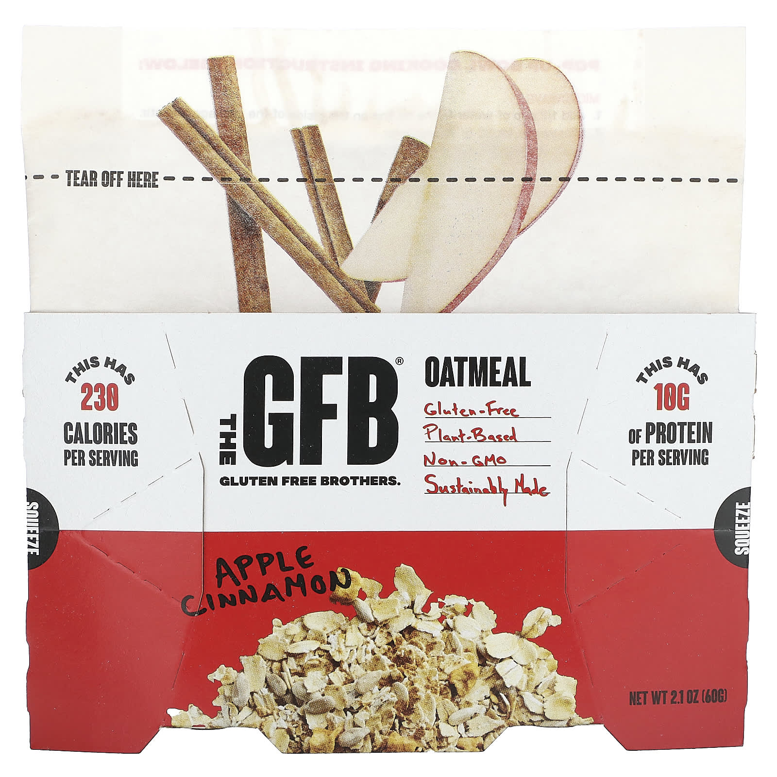 The GFB-Gluten Free Oatmeal-Apple Cinnamon-2.1 oz (60 g)