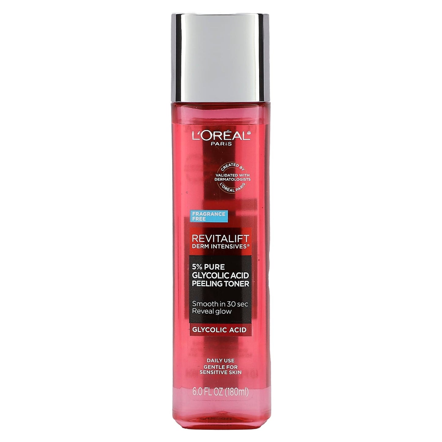 L'Oréal-Revitalift Derm Intensives- 5% Pure Glycolic Acid Peeling Toner-Fragrance Free-6 fl oz (180 ml)