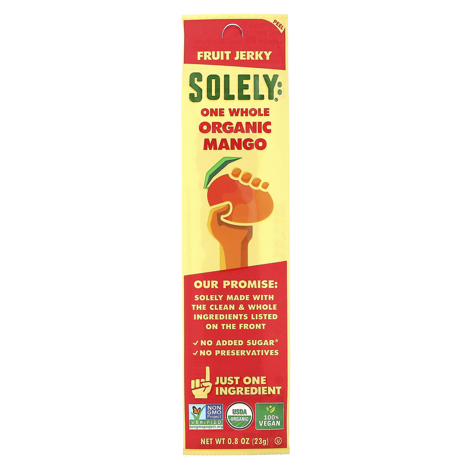 Solely-Fruit Jerky-Organic Mango-0.8 oz (23 g)