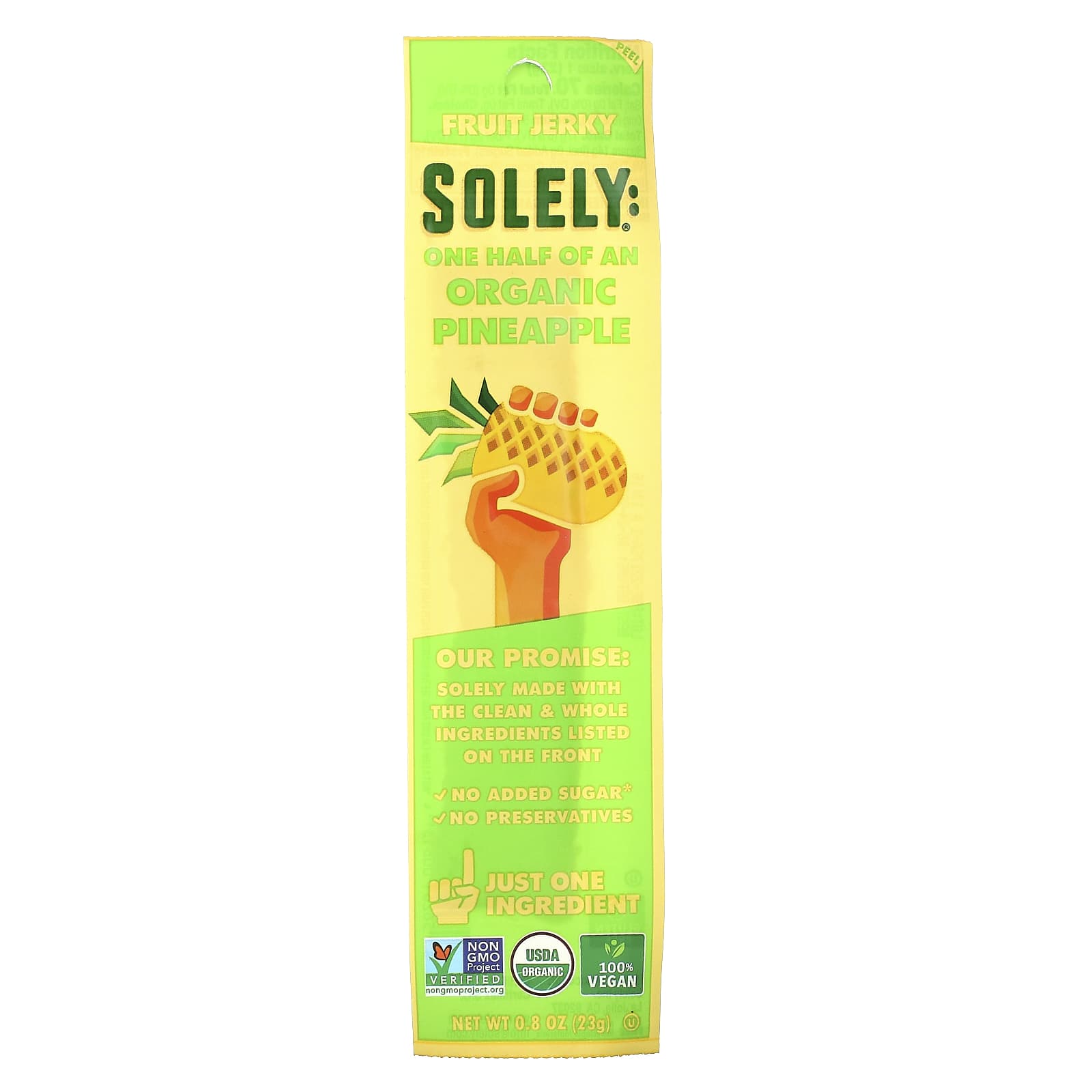 Solely-Fruit Jerky-Organic Pineapple-0.8 oz (23 g)