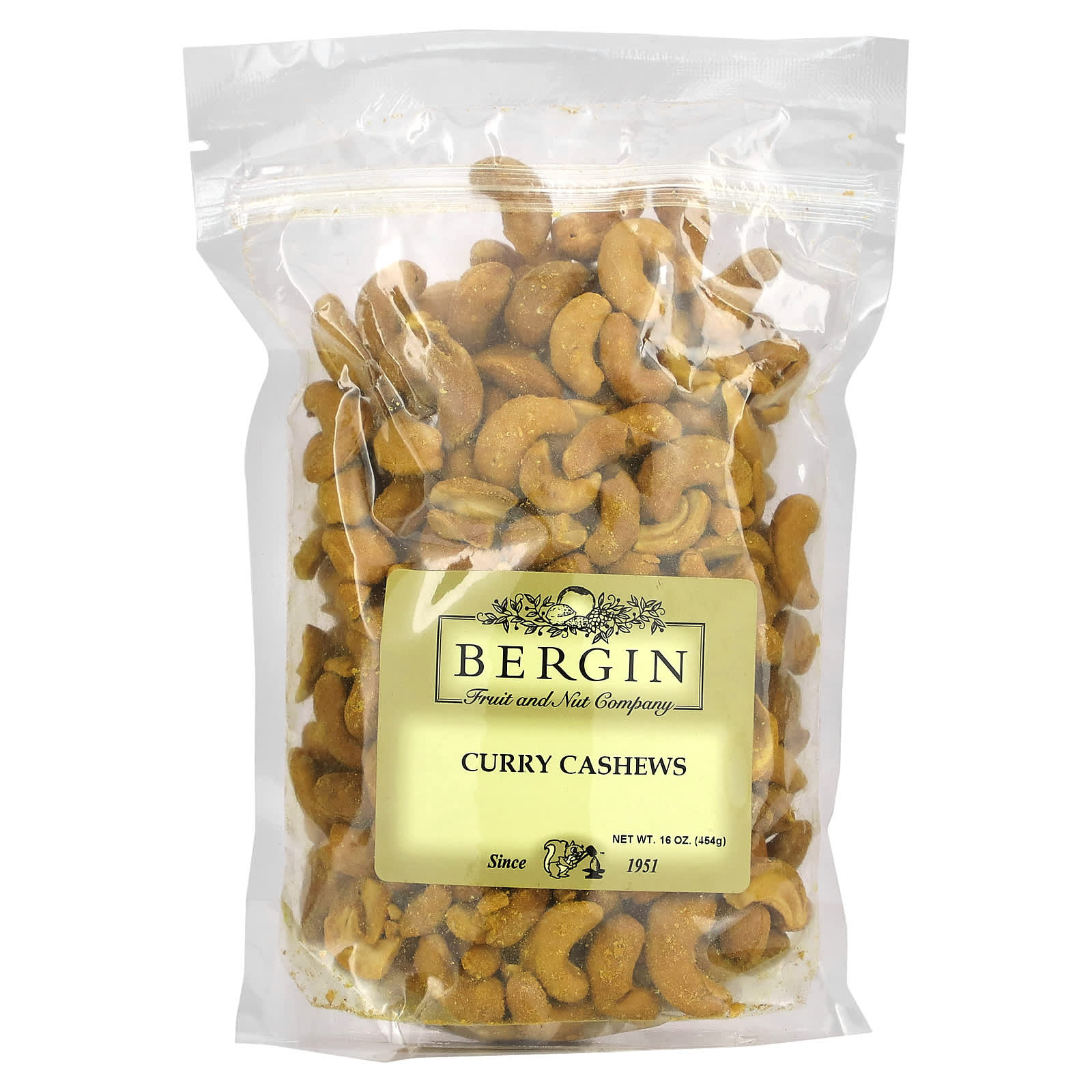 Bergin Fruit and Nut Company-Curry Cashews-16 oz (454 g)