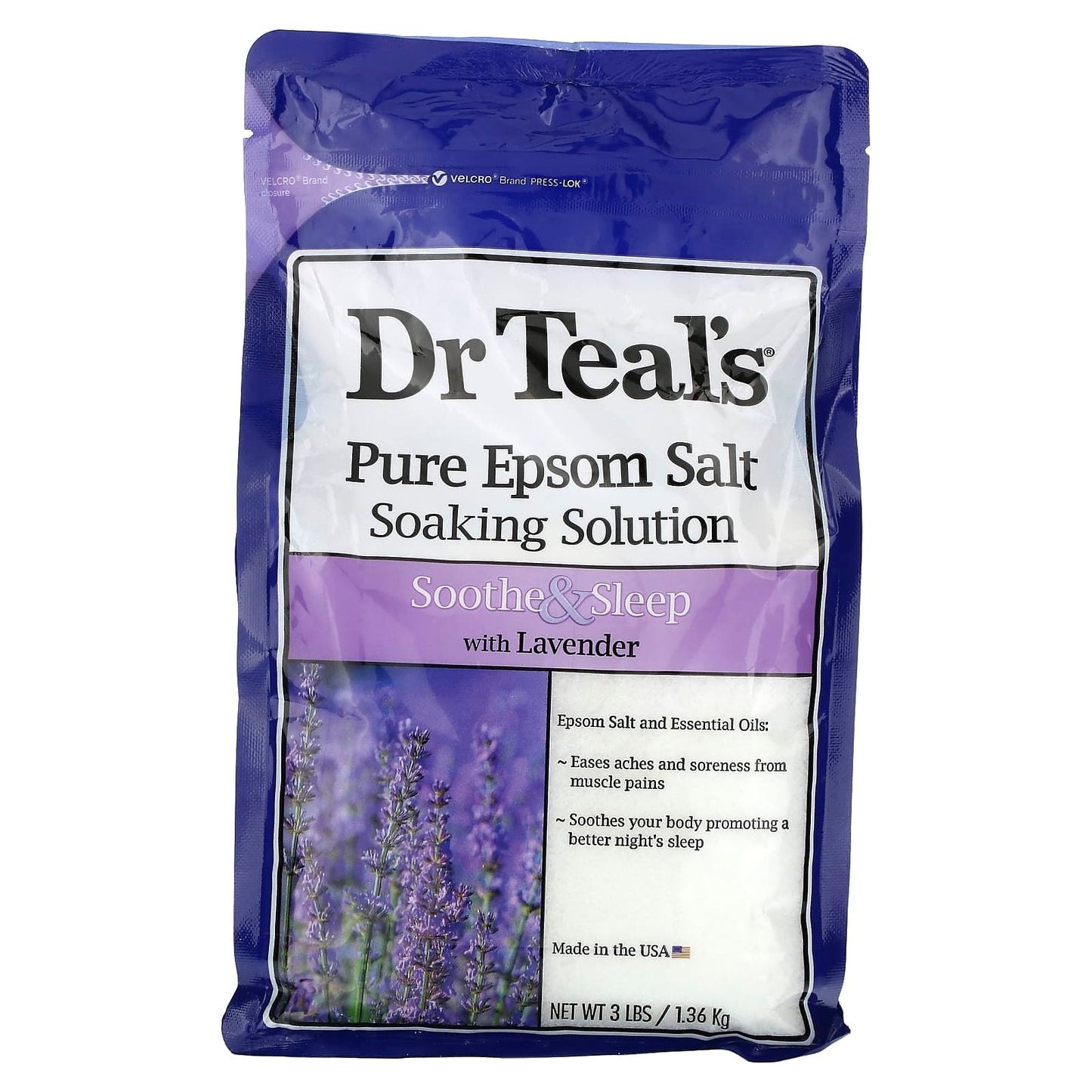 Dr. Teal's-Pure Epsom Salt Soaking Solution-Lavender-3 lbs (1.36 kg)