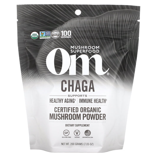 Om Mushrooms-Certified Organic Mushroom Powder-Chaga-7.05 oz ( 200 g)