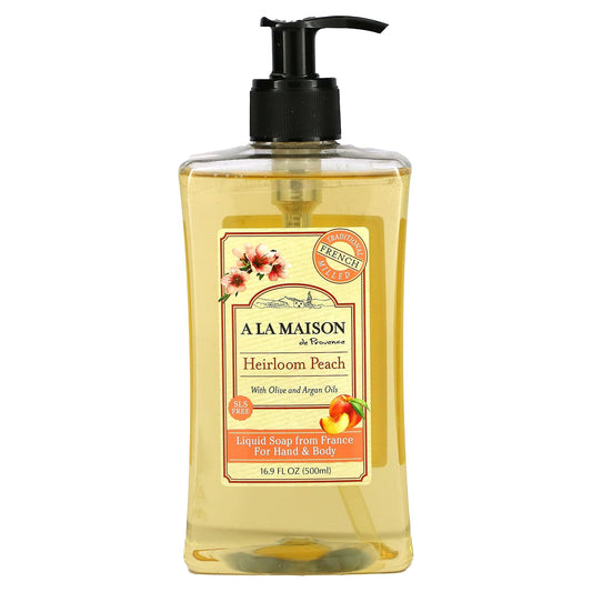 A La Maison de Provence-Liquid Soap For Hand & Body-Heirloom Peach-16.9 fl oz (500 ml)