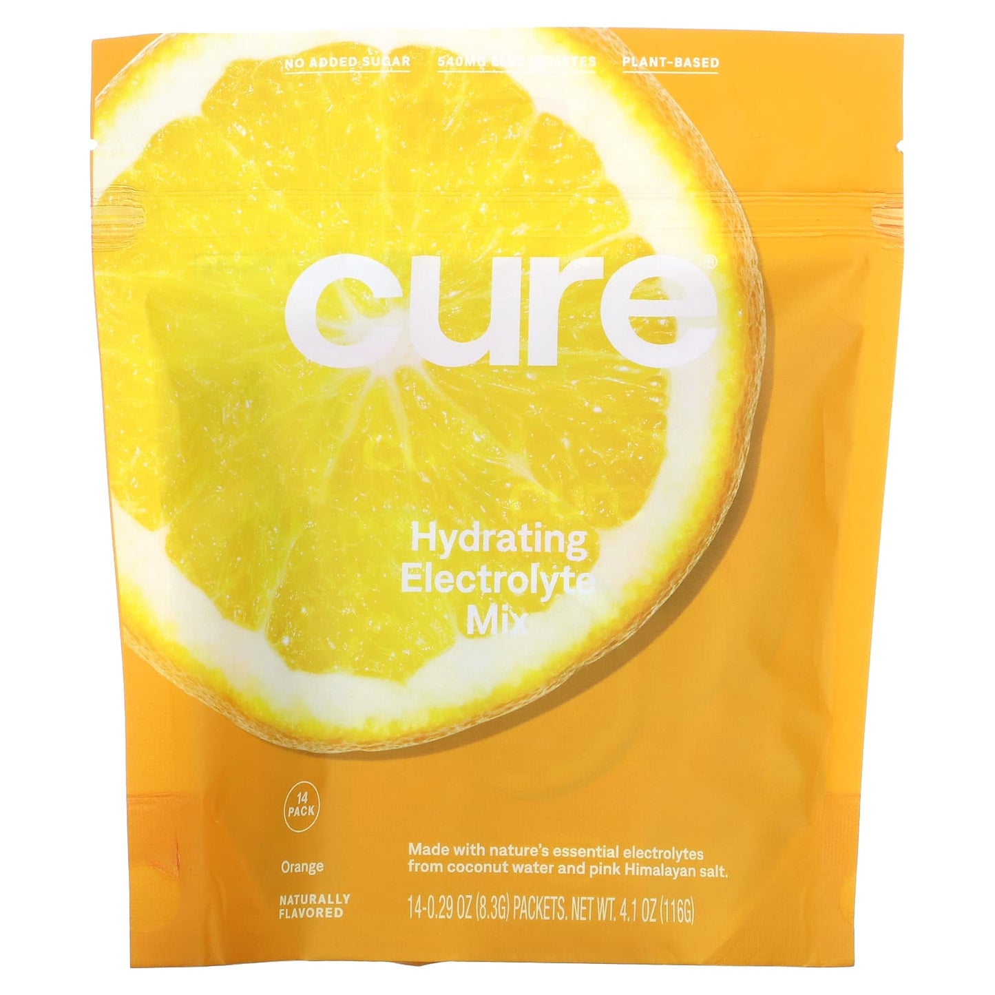 Cure Hydration-Hydrating Electrolyte Mix-Orange-14 Packets-0.29 oz (8.3 g) Each