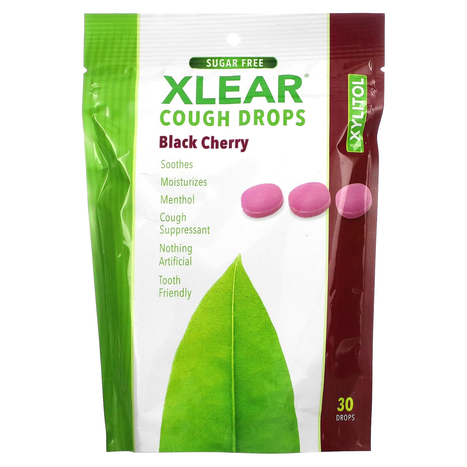 Xlear-Sugar Free Cough Drops-Black Cherry-30 Drops