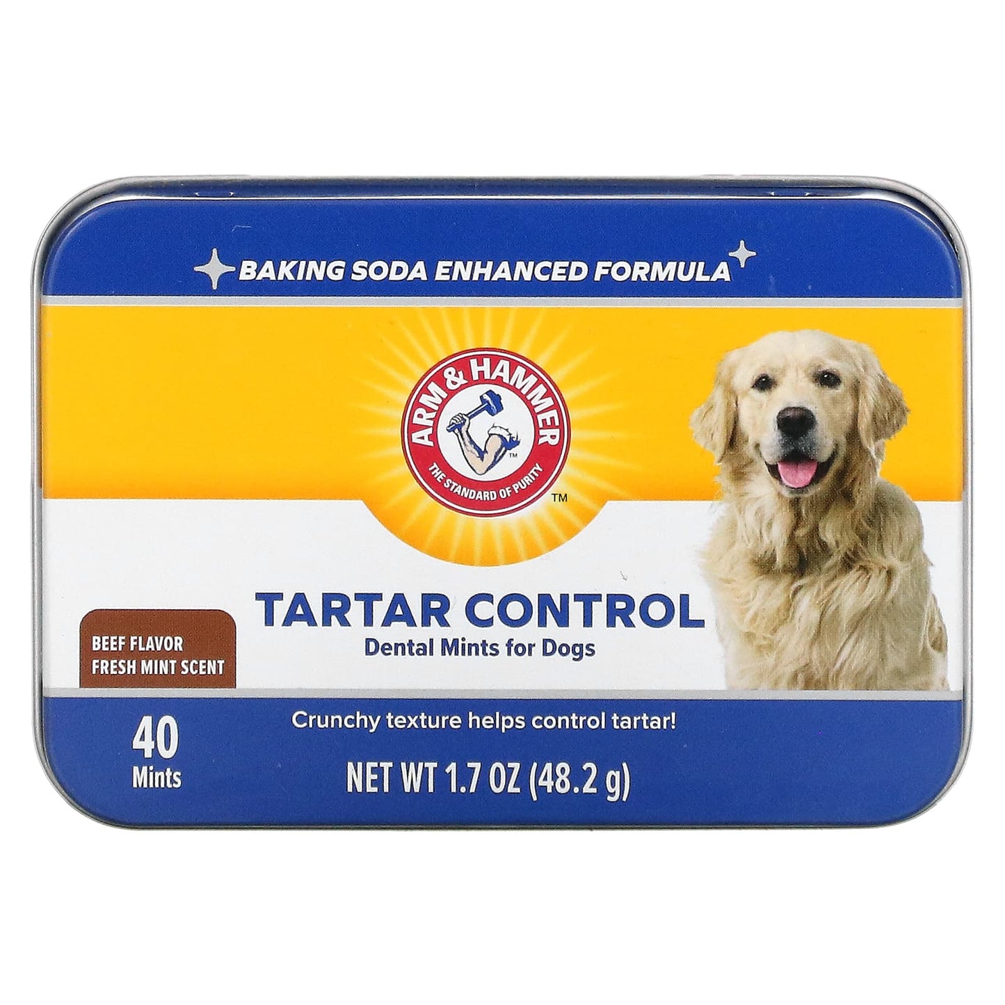 Arm & Hammer-Tartar Control Dental Mints For Dogs-Fresh Mint Scent-Beef-40 Mints