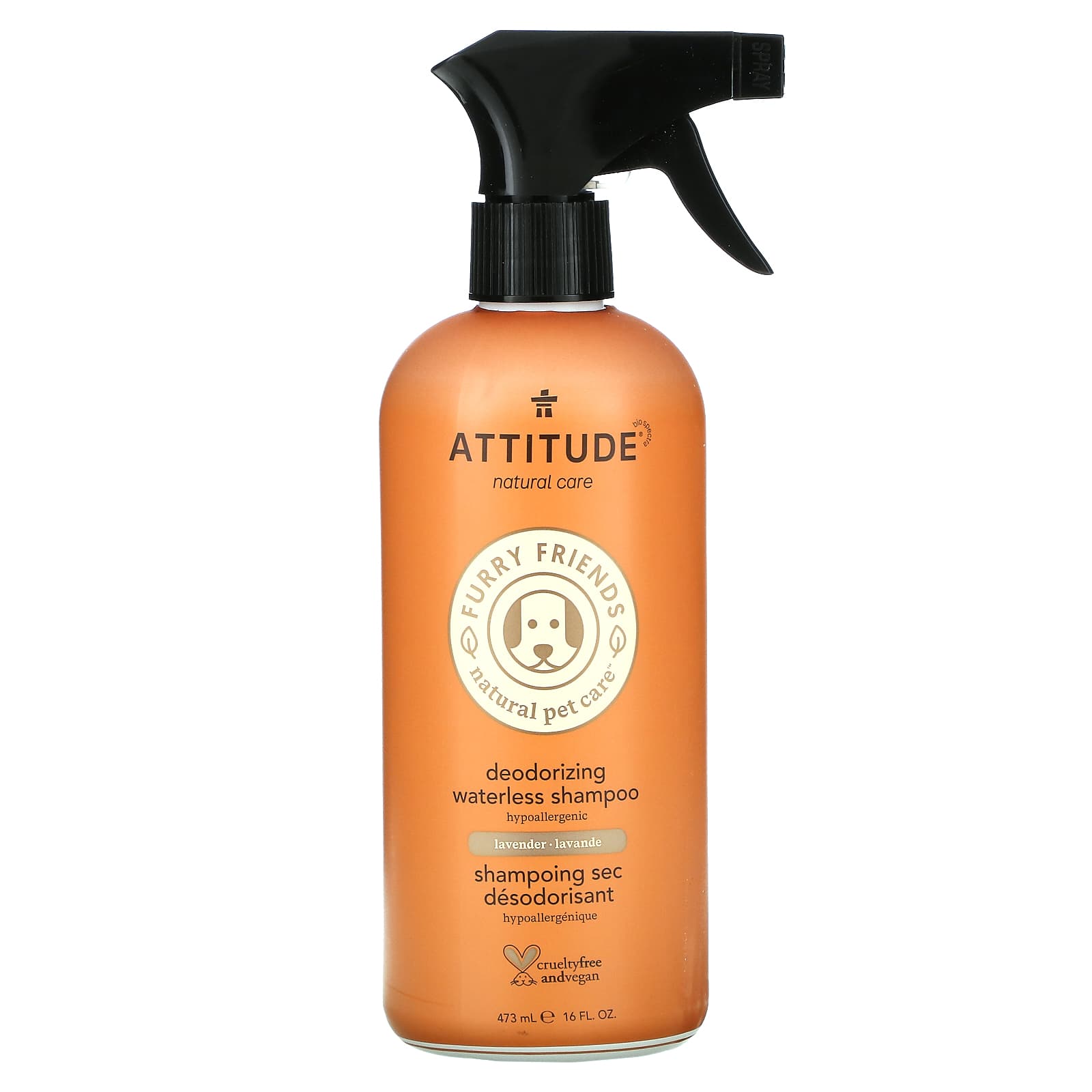 ATTITUDE-Deodorizing Waterless Shampoo-Lavender-16 fl oz (473 ml)