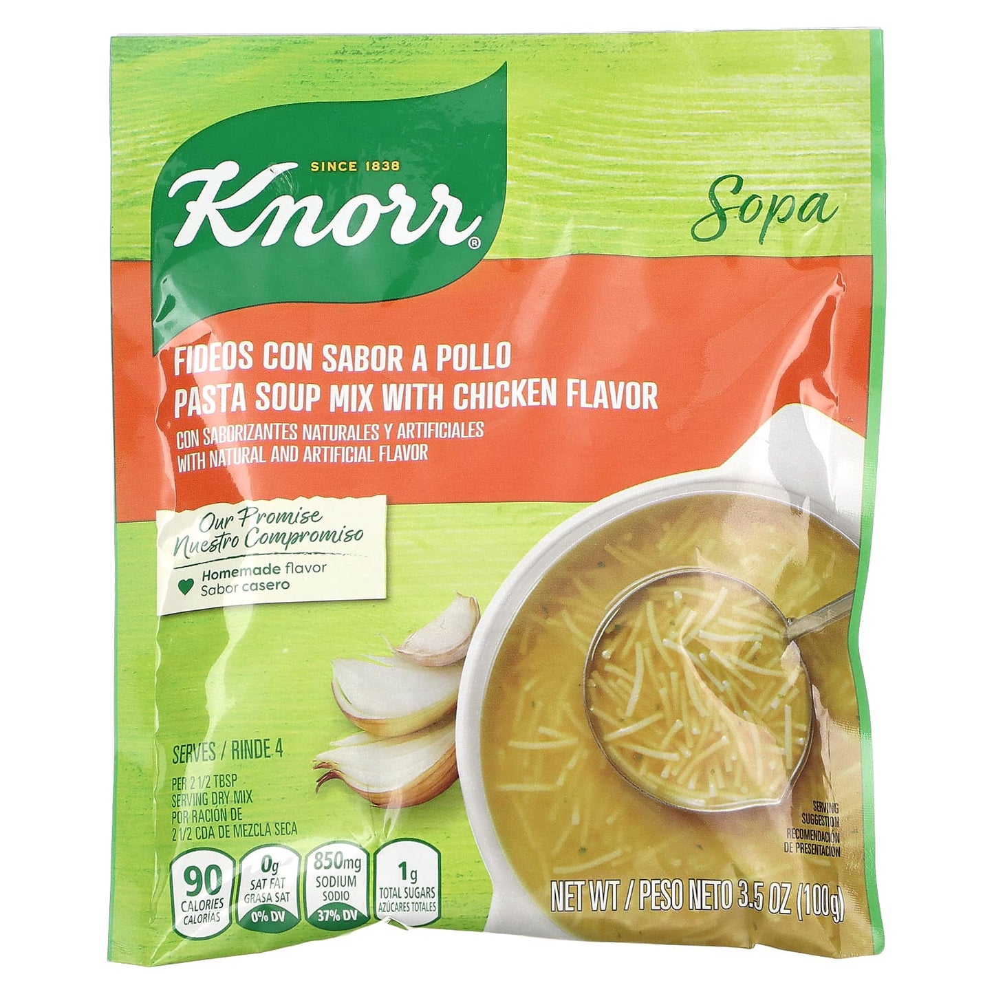 Knorr-Pasta Soup Mix With Chicken Flavor-3.5 oz (100 g)