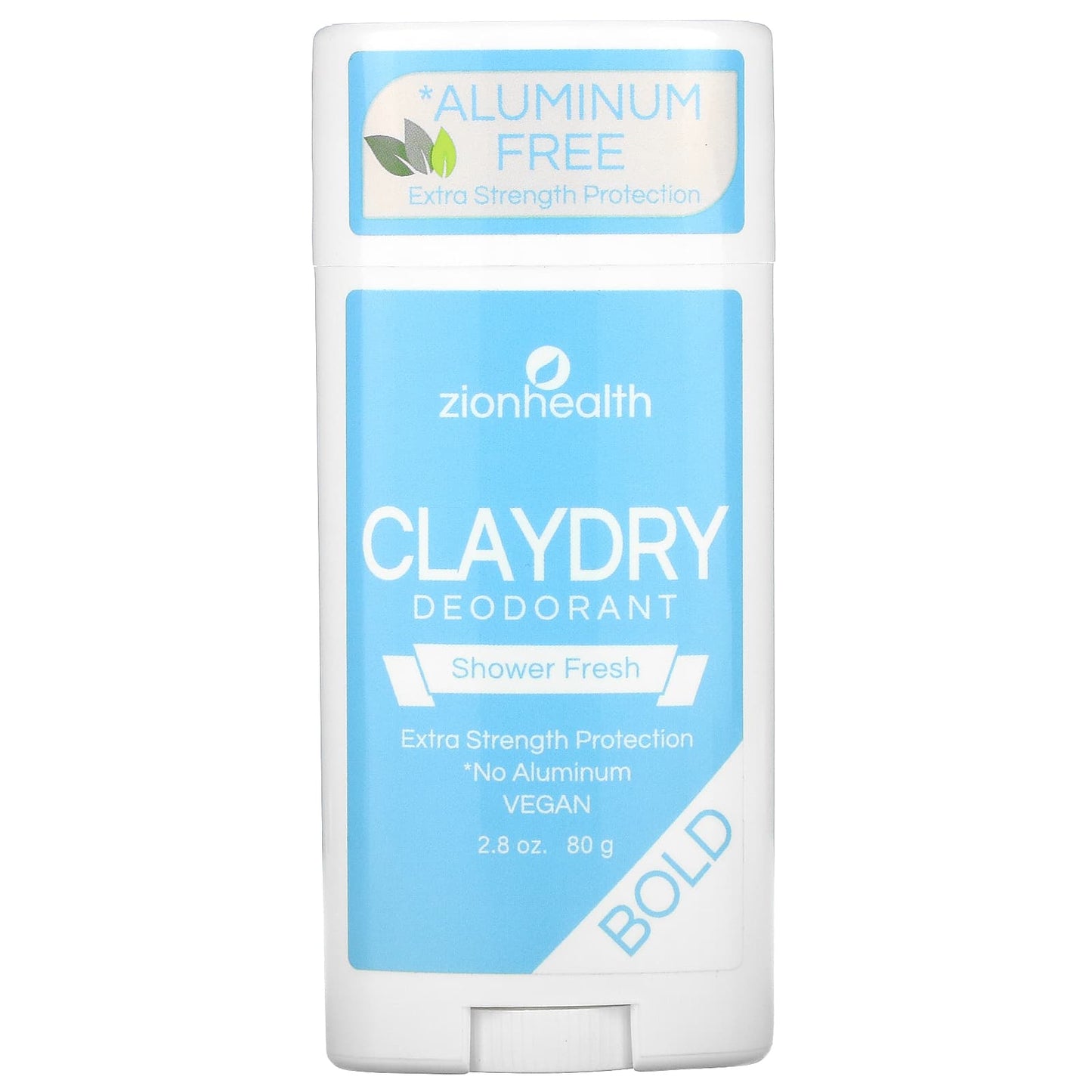 Zion Health-Bold-ClayDry Deodorant-Shower Fresh-2.8 oz (80 g)