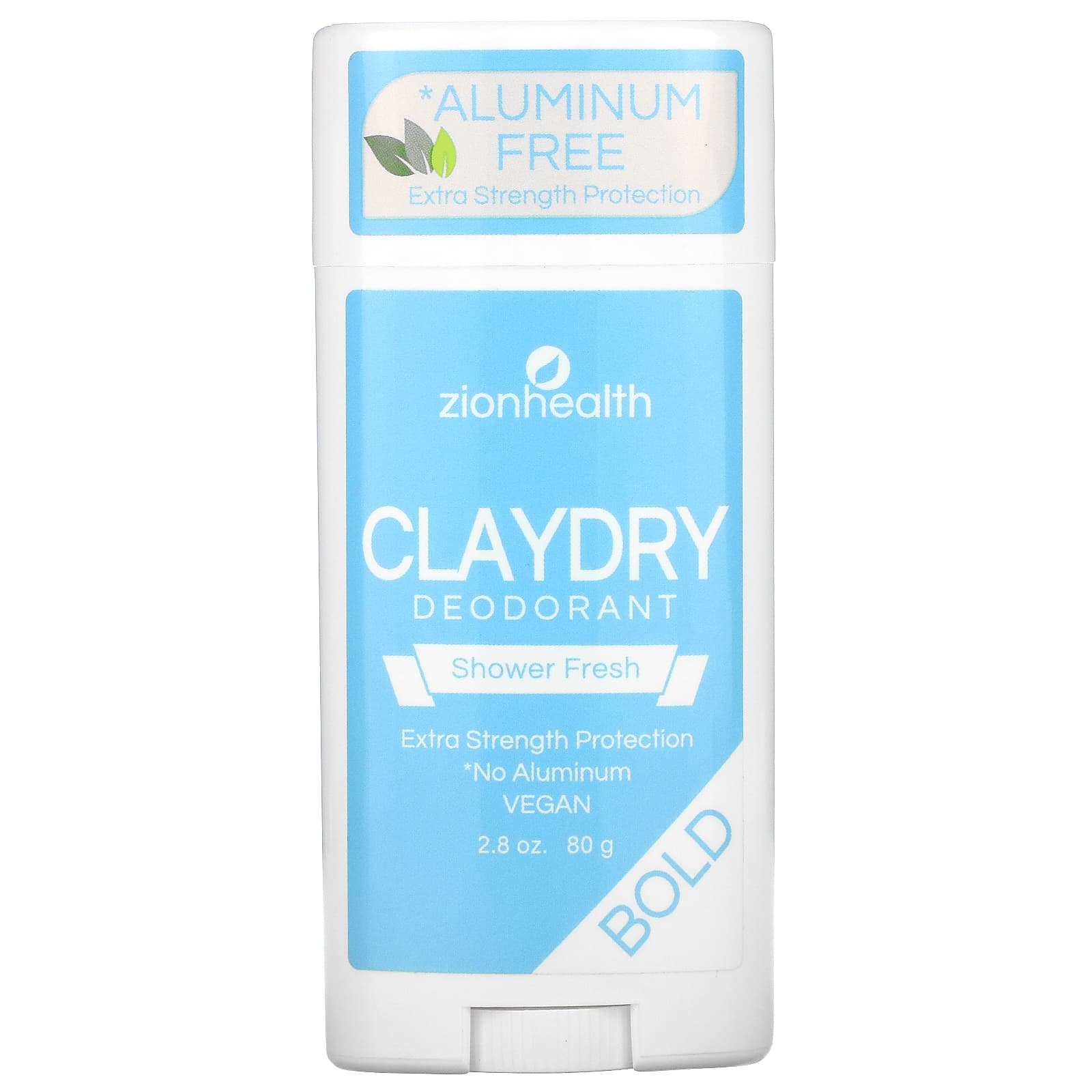 Zion Health-Bold-ClayDry Deodorant-Shower Fresh-2.8 oz (80 g)