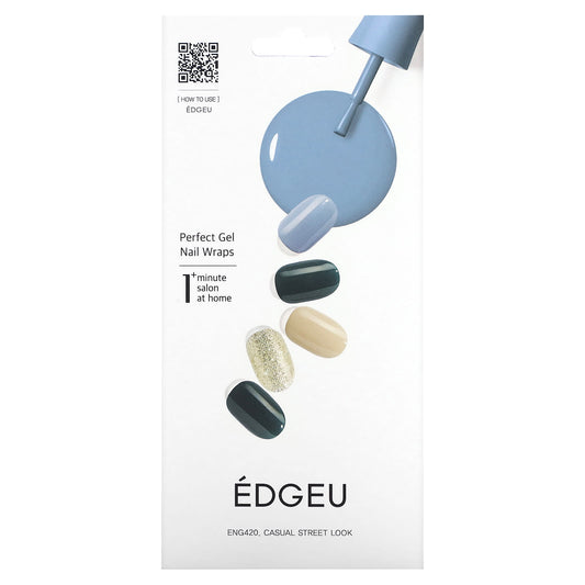 Edgeu-Perfect Gel Nail Wraps-ENG420-Casual Street Look-16 Piece Strips Set