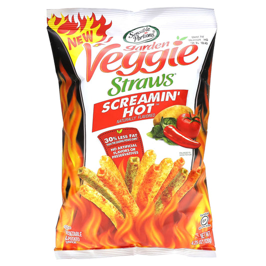 Sensible Portions-Garden Veggie Straws-Screamin' Hot-4.25 oz (120 g)