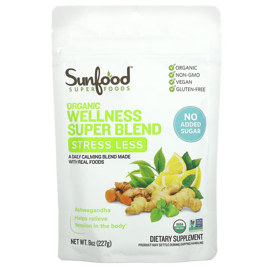 Sunfood-Organic Wellness Super Blend-Stress Less-8 oz (227 g)