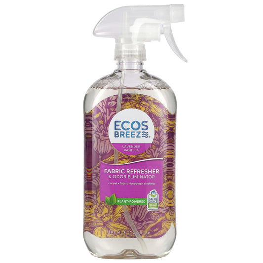 Earth Friendly Products-Ecos Breeze-Fabric Refresher & Odor Eliminator-Lavender Vanilla-20 fl oz (591 ml)