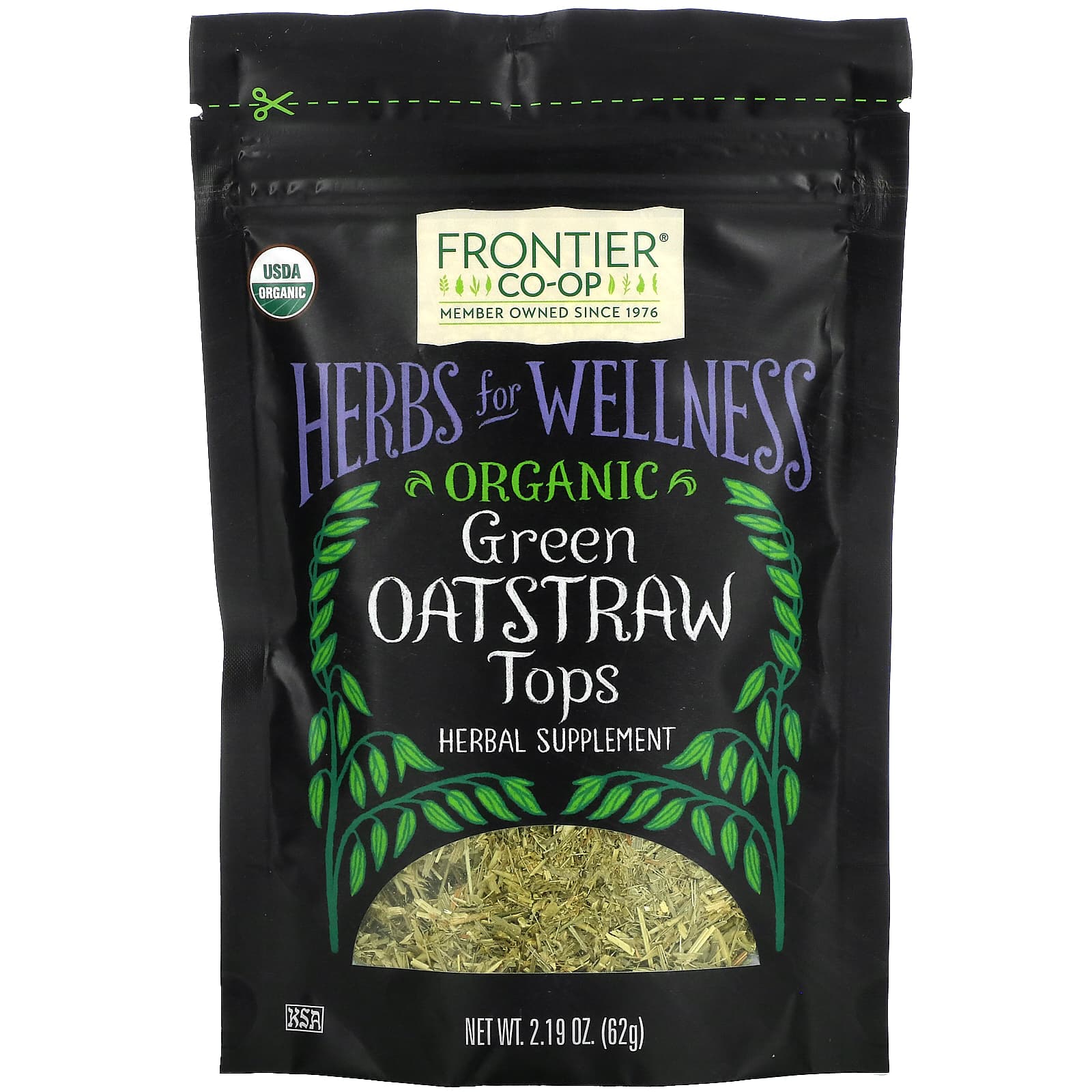 Frontier Co-op-Organic Green Oatstraw Tops-2.19 oz (62 g)