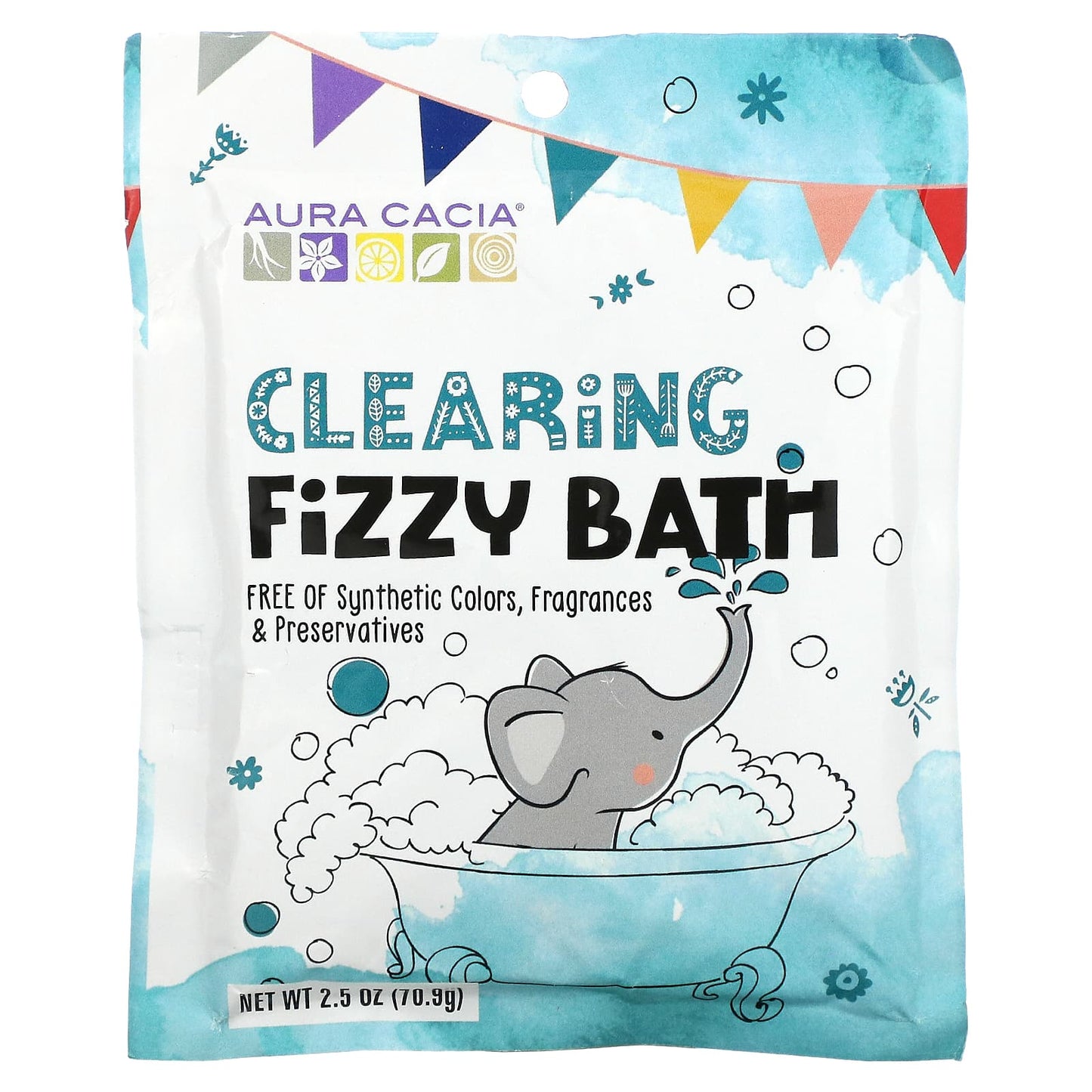 Aura Cacia-Kids-Clearing Fizzy Bath-2.5 oz (70.9 g)