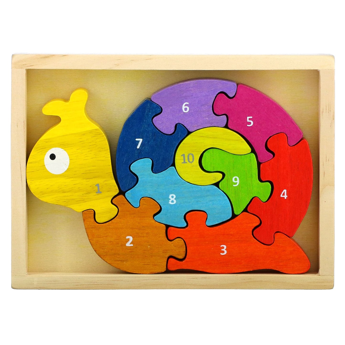 Begin Again Toys-Number Snail-Teach & Play Puzzle-2+ Years-10 Piece Set