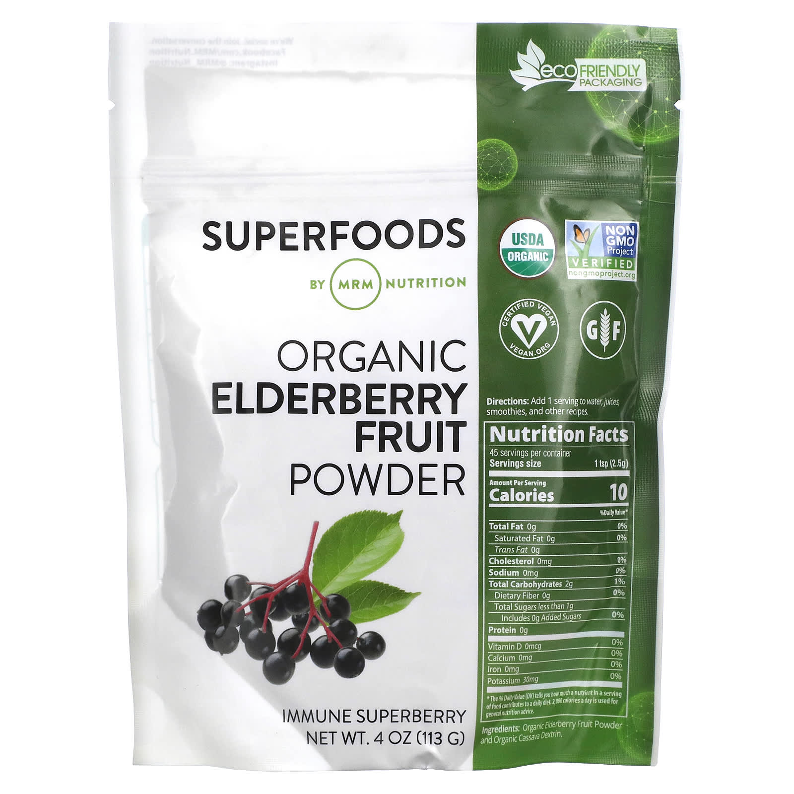 MRM Nutrition-Organic Elderberry Fruit Powder-4  oz (113 g)