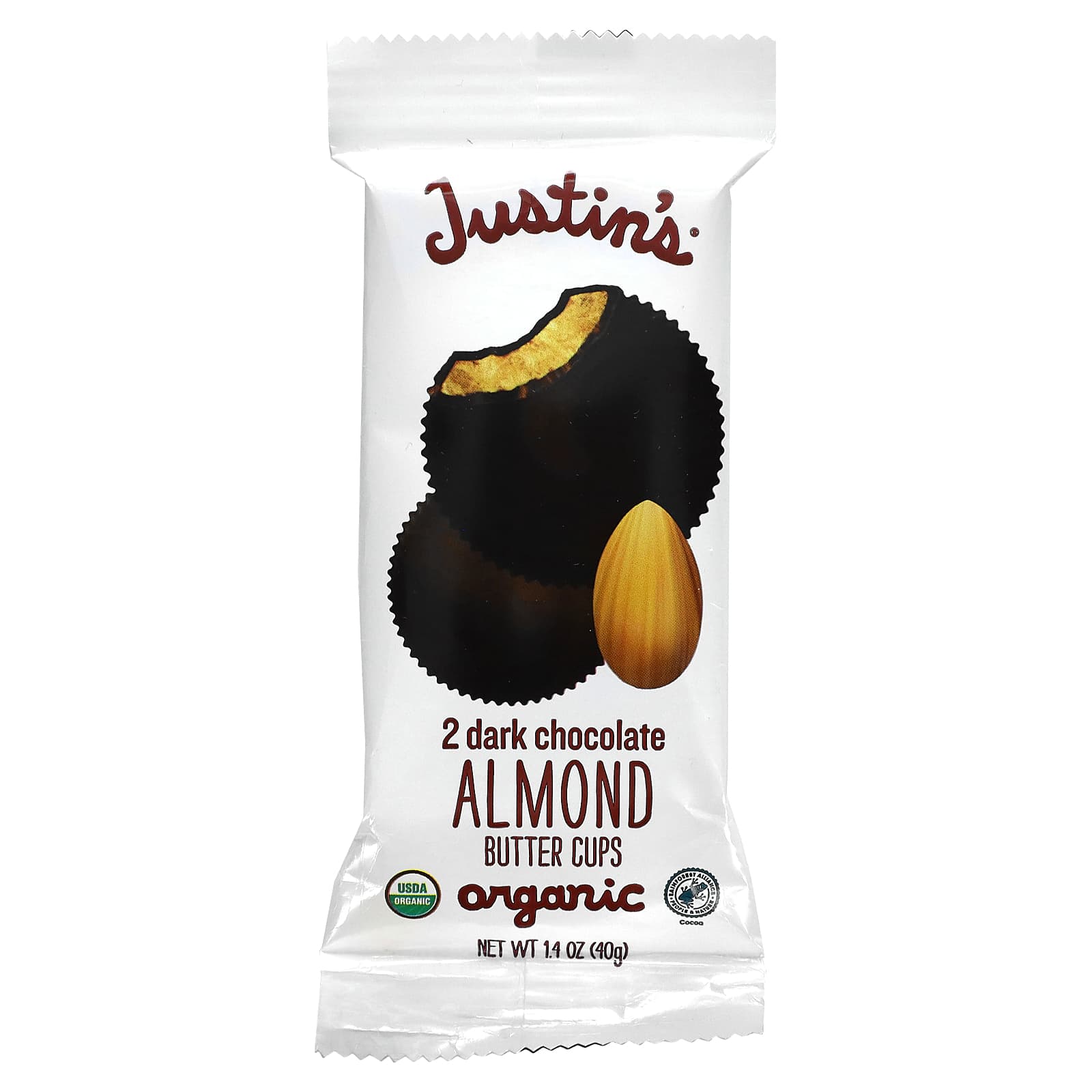 Justin's Nut Butter-Organic Dark Chocolate Almond Butter Cups-2 Cups-1.4 oz (40 g)