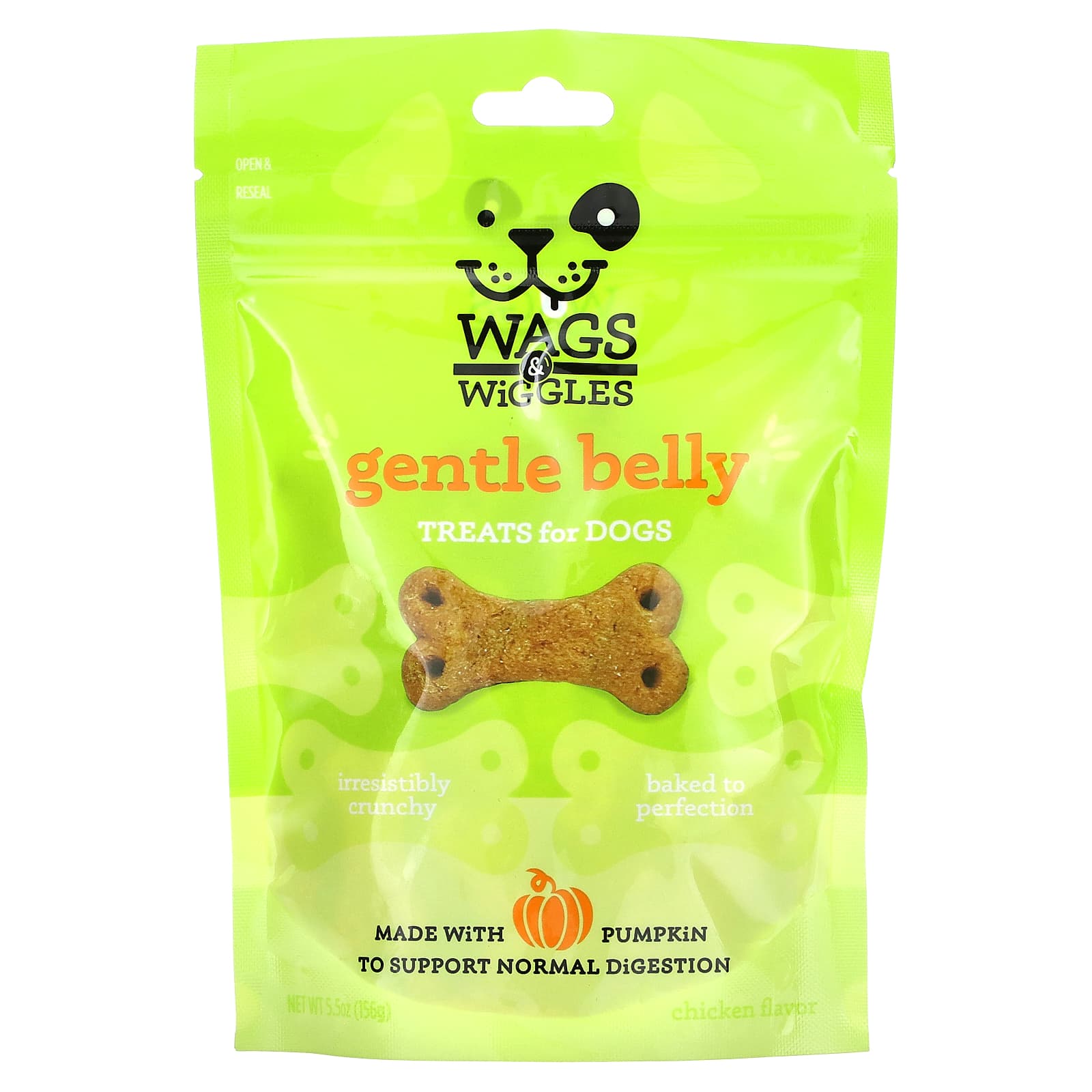 Wags & Wiggles-Gentle Belly-Treats for Dogs-Chicken-5.5 oz (156 g)