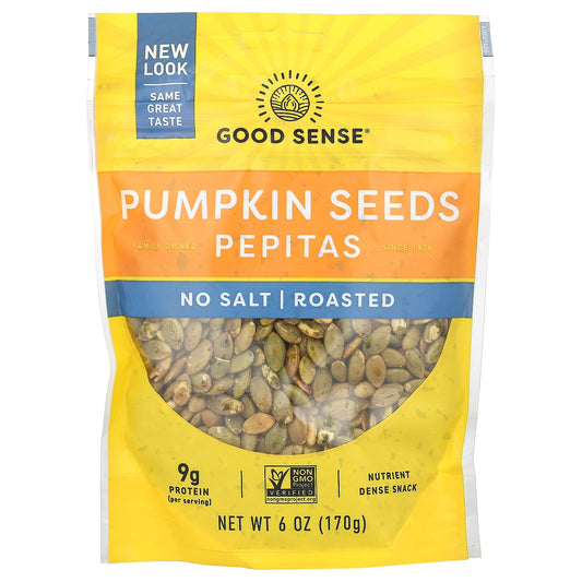 Good Sense-Pumpkin Seeds Pepitas-No Salt-Roasted-6 oz (170 g)