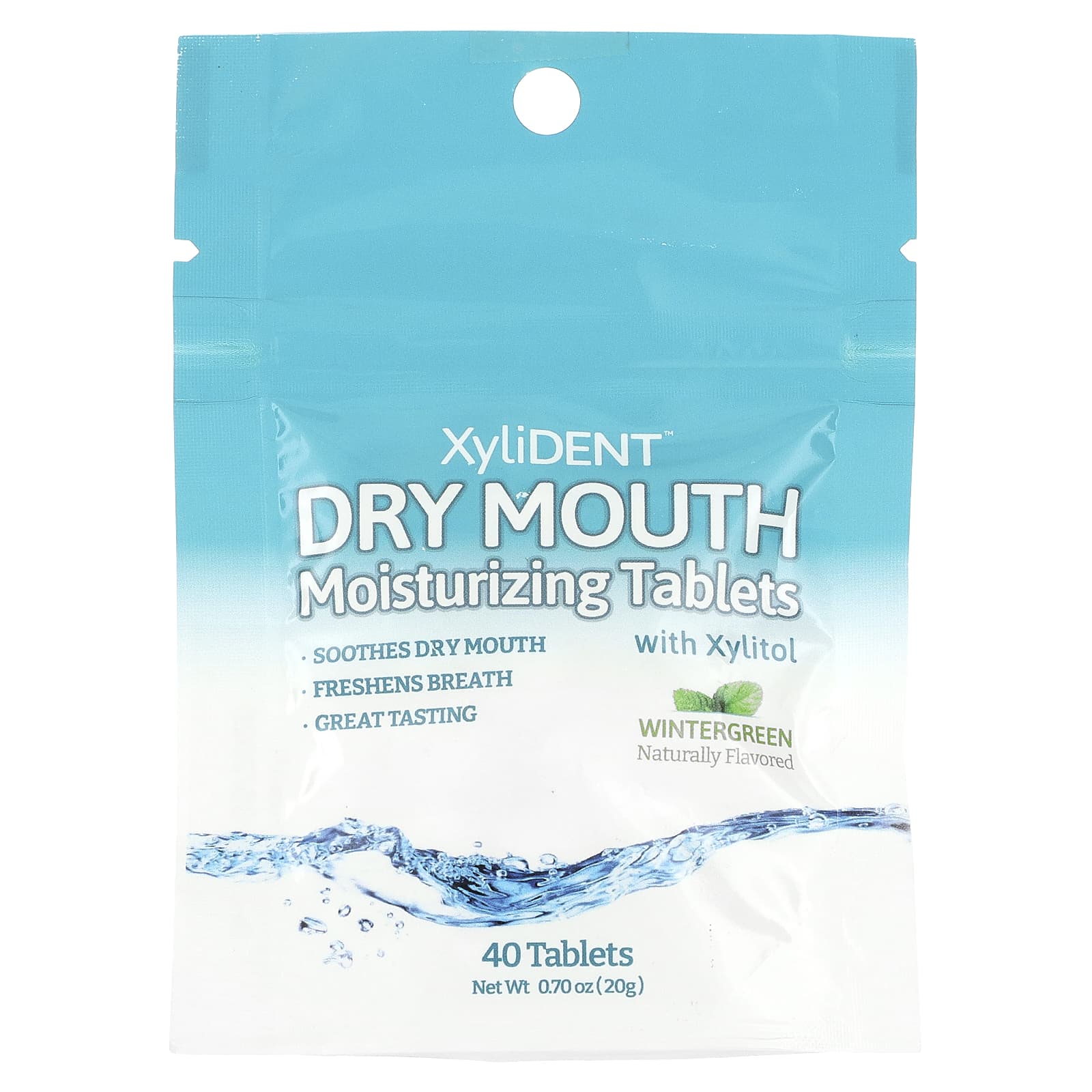 XyliDENT-Dry Mouth Moisturizing Tablets with Xylitol-Wintergreen-40 Tablets