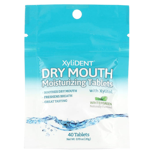 XyliDENT-Dry Mouth Moisturizing Tablets with Xylitol-Wintergreen-40 Tablets