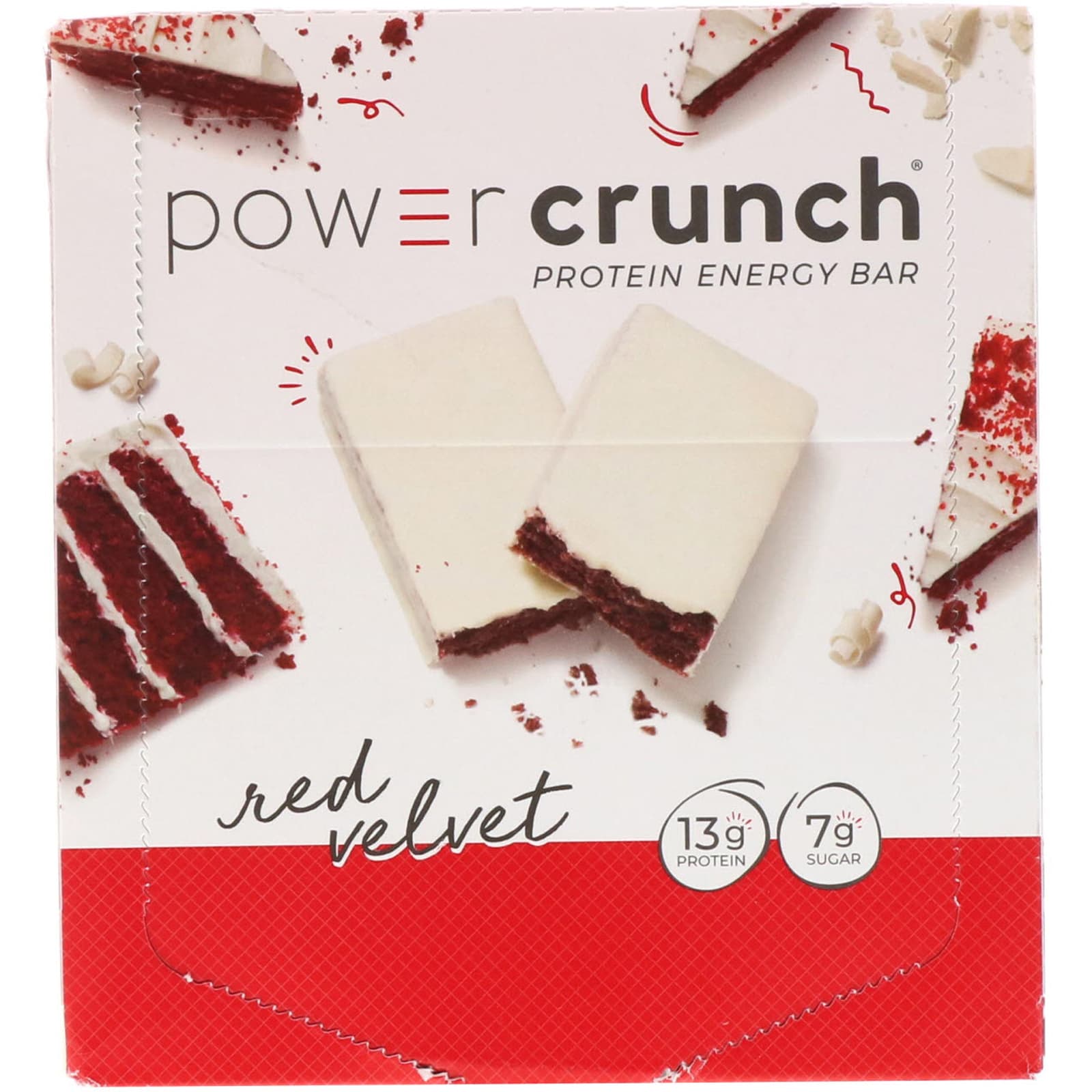 BNRG-Power Crunch Protein Energy Bar-Red Velvet-12 Bars-1.4 oz (40 g) Each