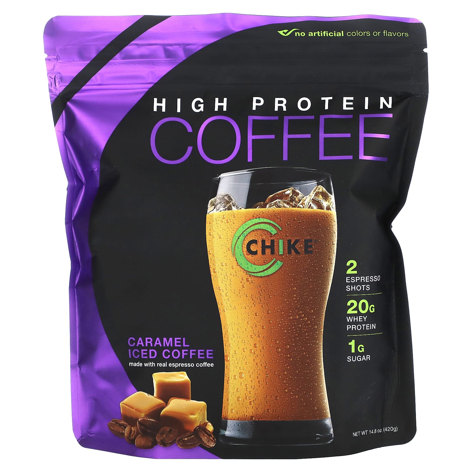 Chike Nutrition-High Protein Iced Coffee-Caramel-14.8 oz (420 g)