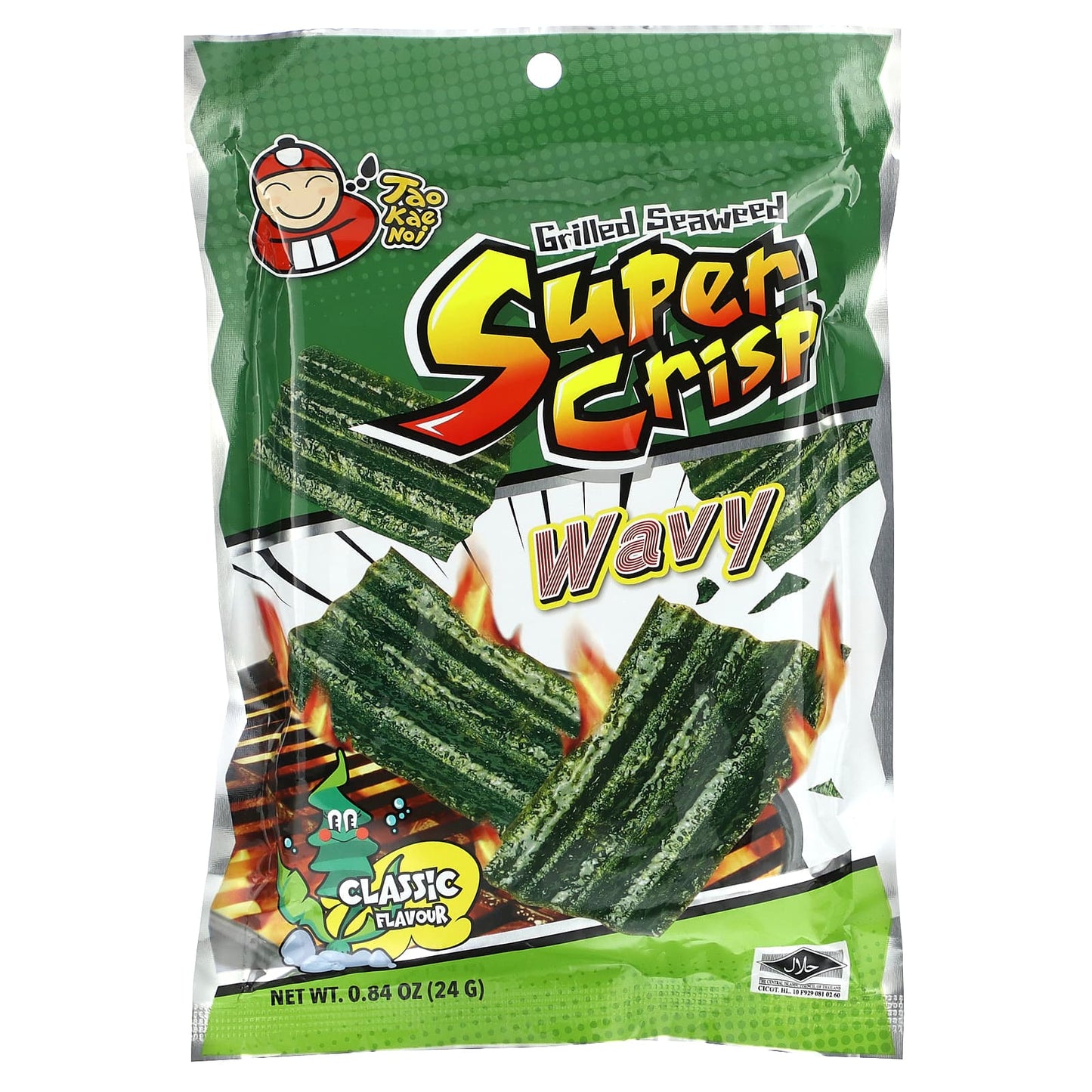 Tao Kae Noi-Grilled Seaweed Super Crisp-Wavy-Classic-0.84 oz (24 g)